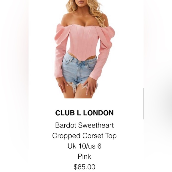 Tops - Club London pink corset top